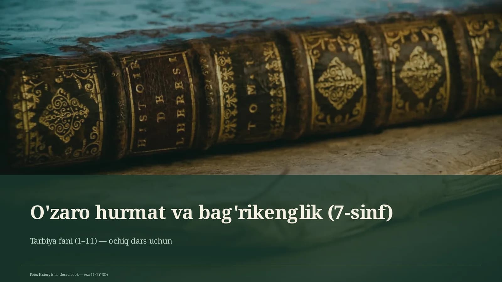O'zaro hurmat va bag'rikenglik (7-sinf)