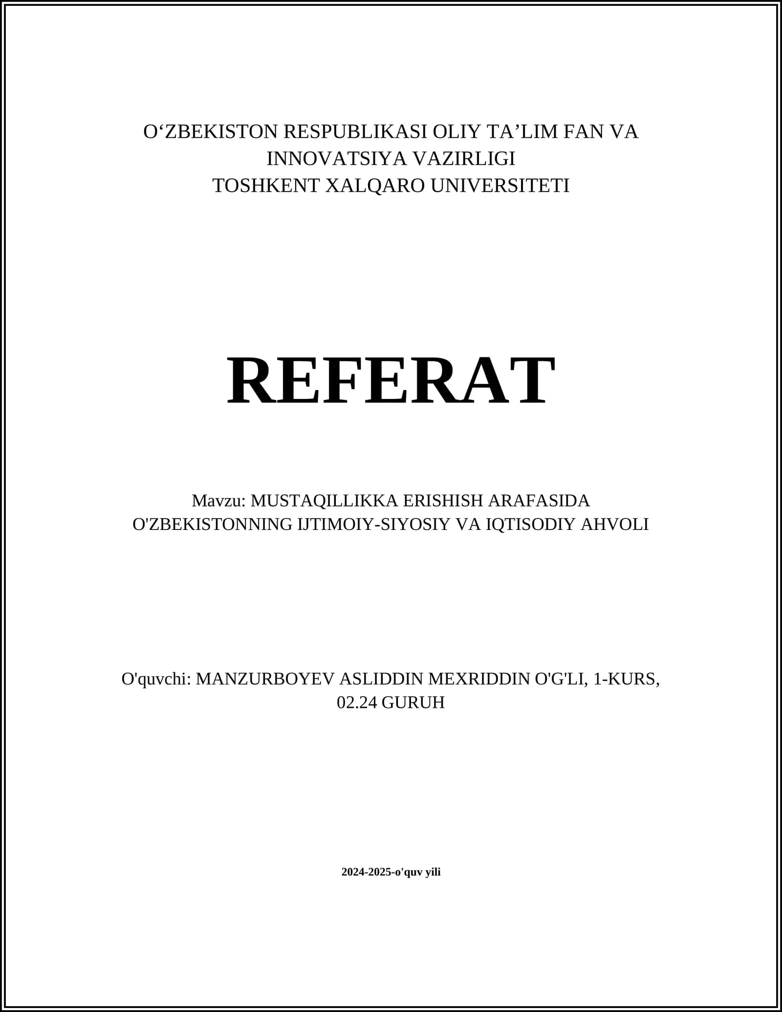 Sovet Ittifoqidan mustaqillik olish jarayoni