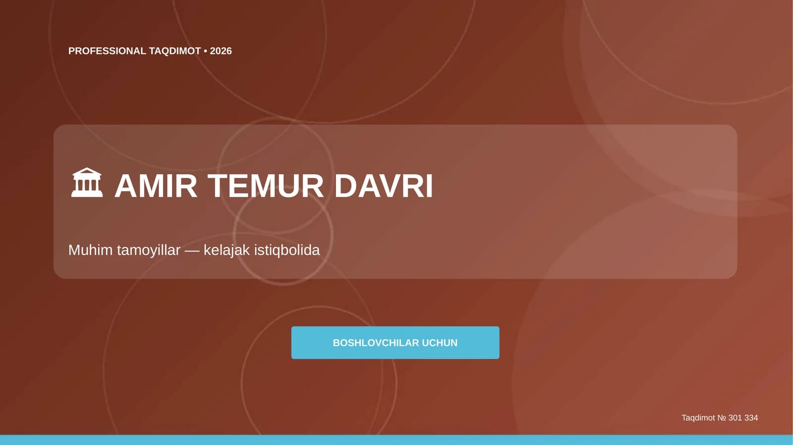 Amir Temur davri: muhim tamoyillar (kelajak istiqbolida) [boshlovchilar uchun]