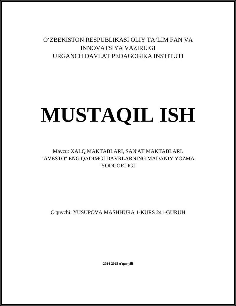 Avesto Ma'lumoti