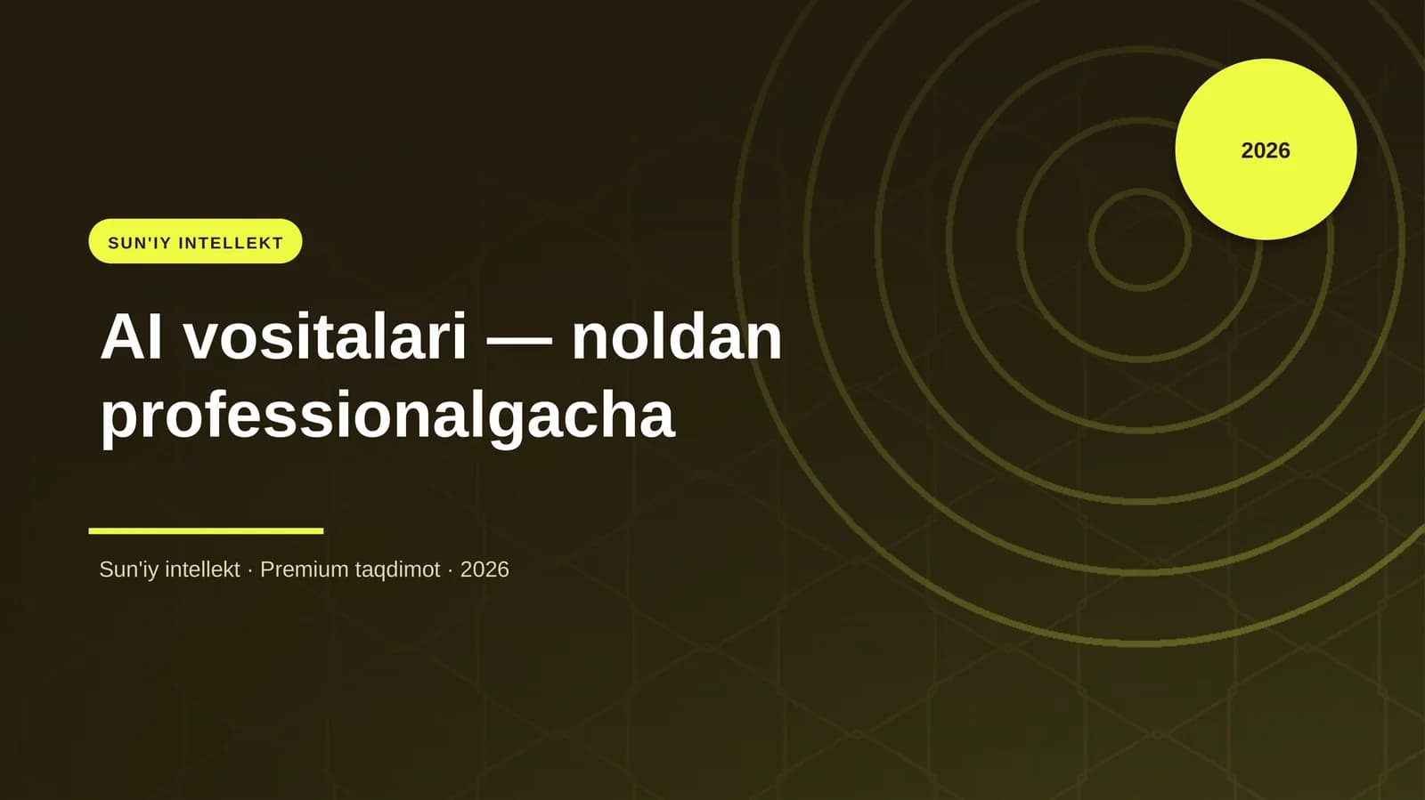 AI vositalari - noldan professionalgacha