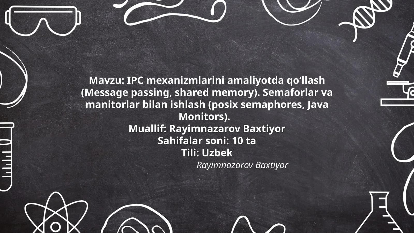 IPC mexanizmlarini amaliyotda qo'llash