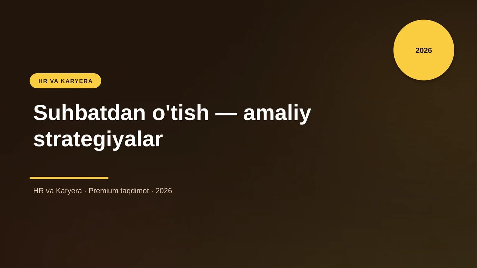 Suhbatdan o'tish — amaliy strategiyalar