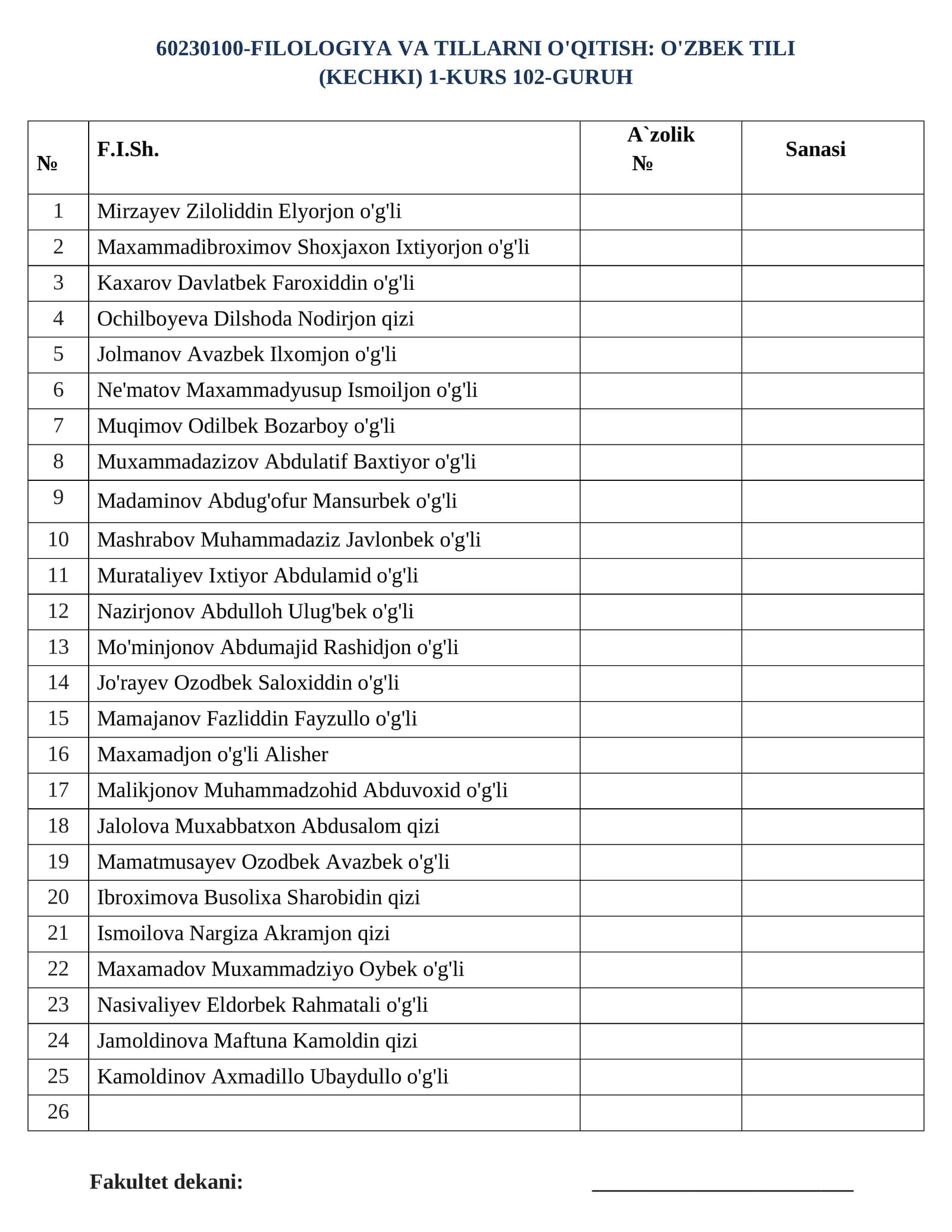 FILOLOGIYA VA TILLARNI O'QITISH: O'ZBEK TILI