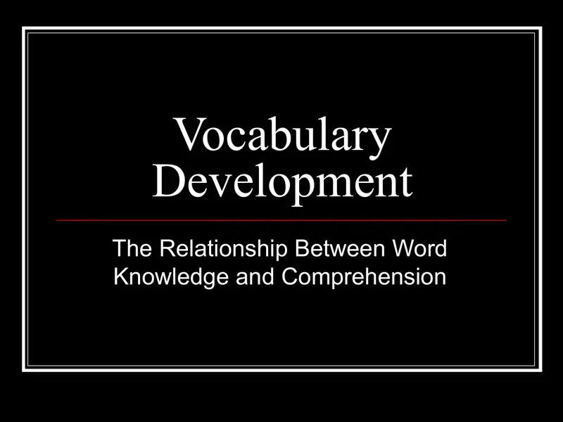 Vocabulary Development