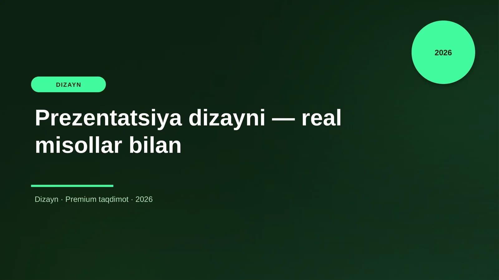 Prezentatsiya dizayni — real misollar bilan
