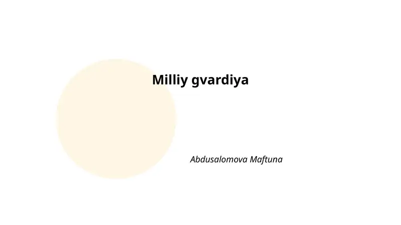 Milliy gvardiya