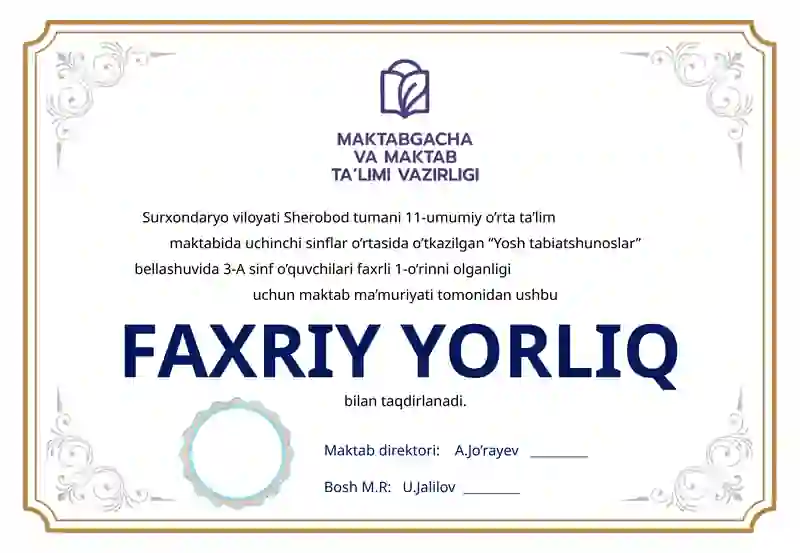 Faxriy yorliq