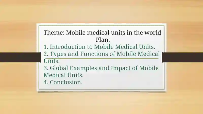 Mobile medical units in the world
