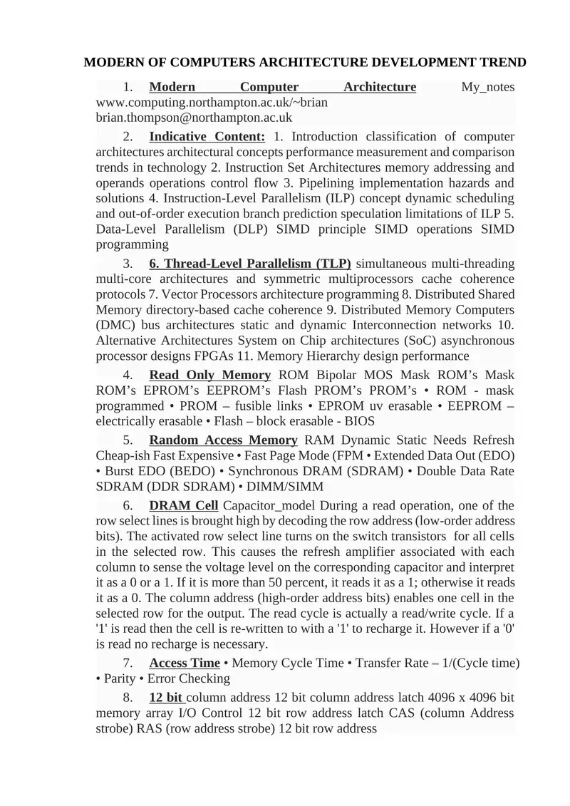Modern Computer Architecture