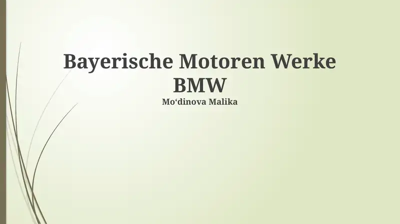 BMW tarix va evolyutsiyasi