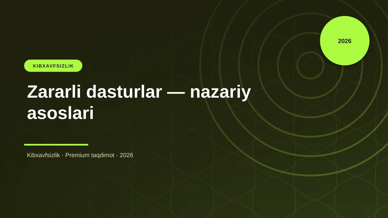 Zararli dasturlar — nazariy asoslari