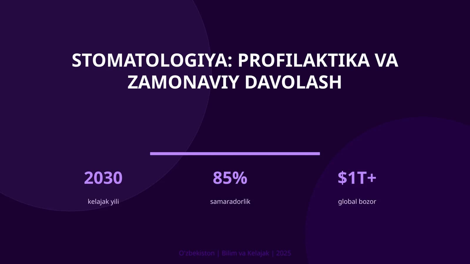 Stomatologiya: Profilaktika va Zamonaviy Davolash