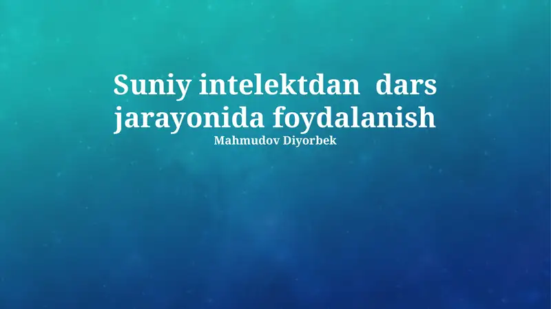 Sun'iy intellekt