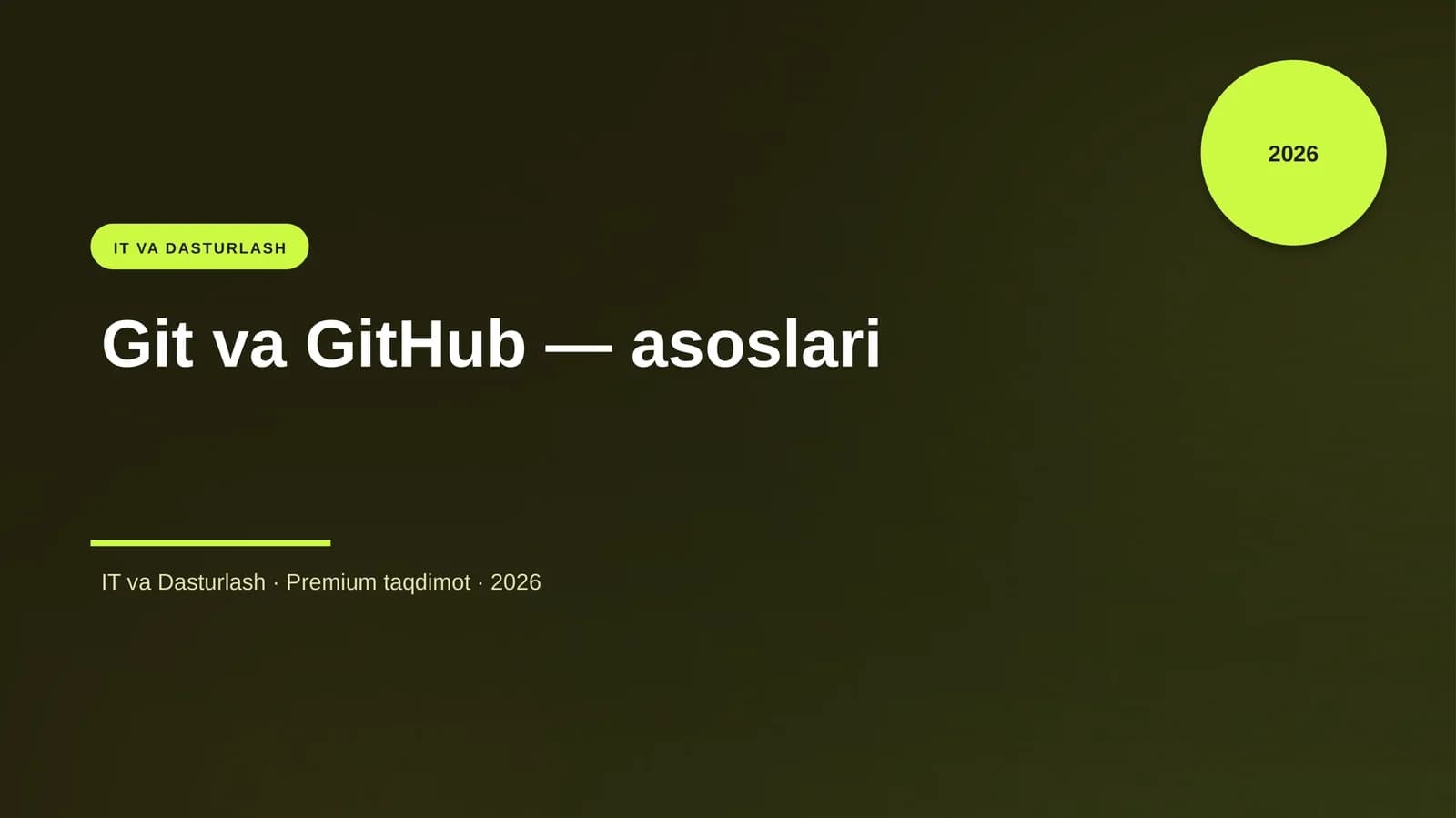 Git va GitHub — asoslari