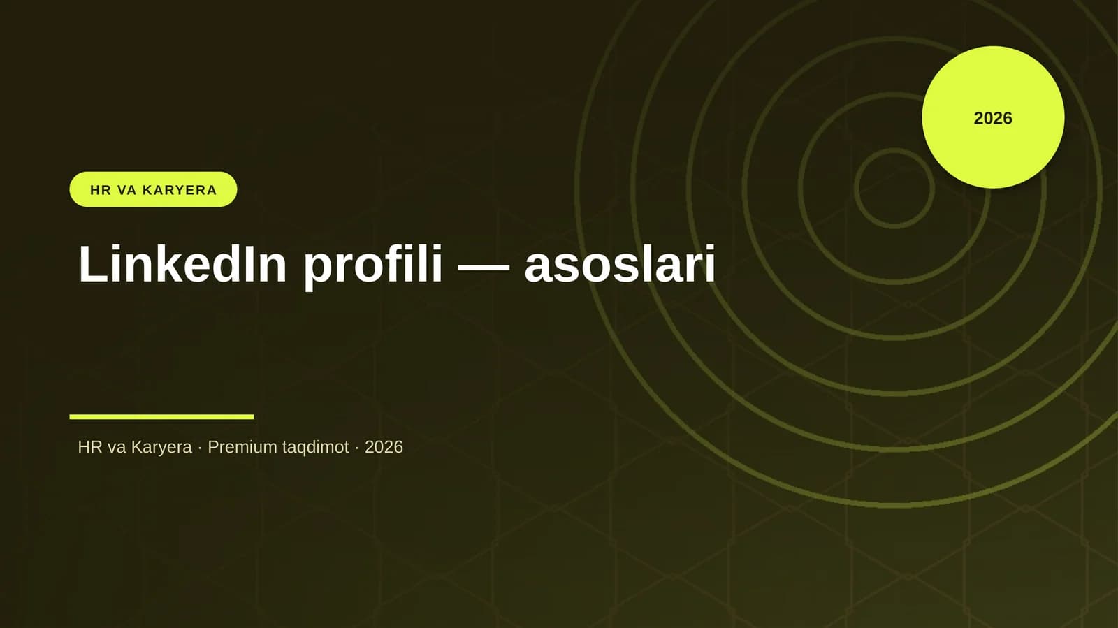 LinkedIn profili — asoslari