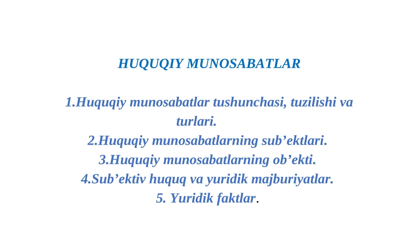 Huquqiy munosabatlar