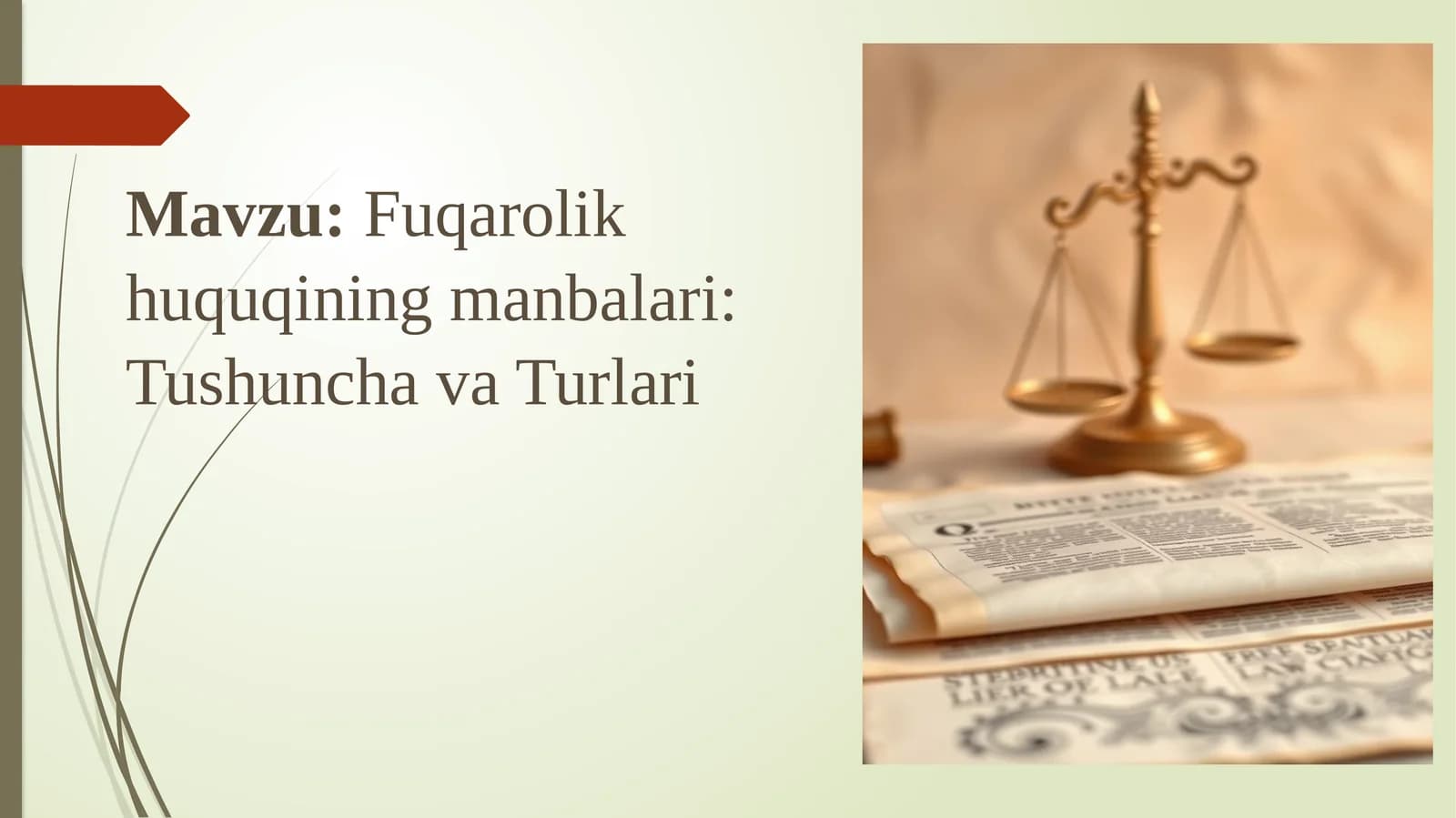 Fuqarolik Huquqlarining manbalari