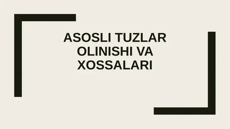 Asosli tuzlar
