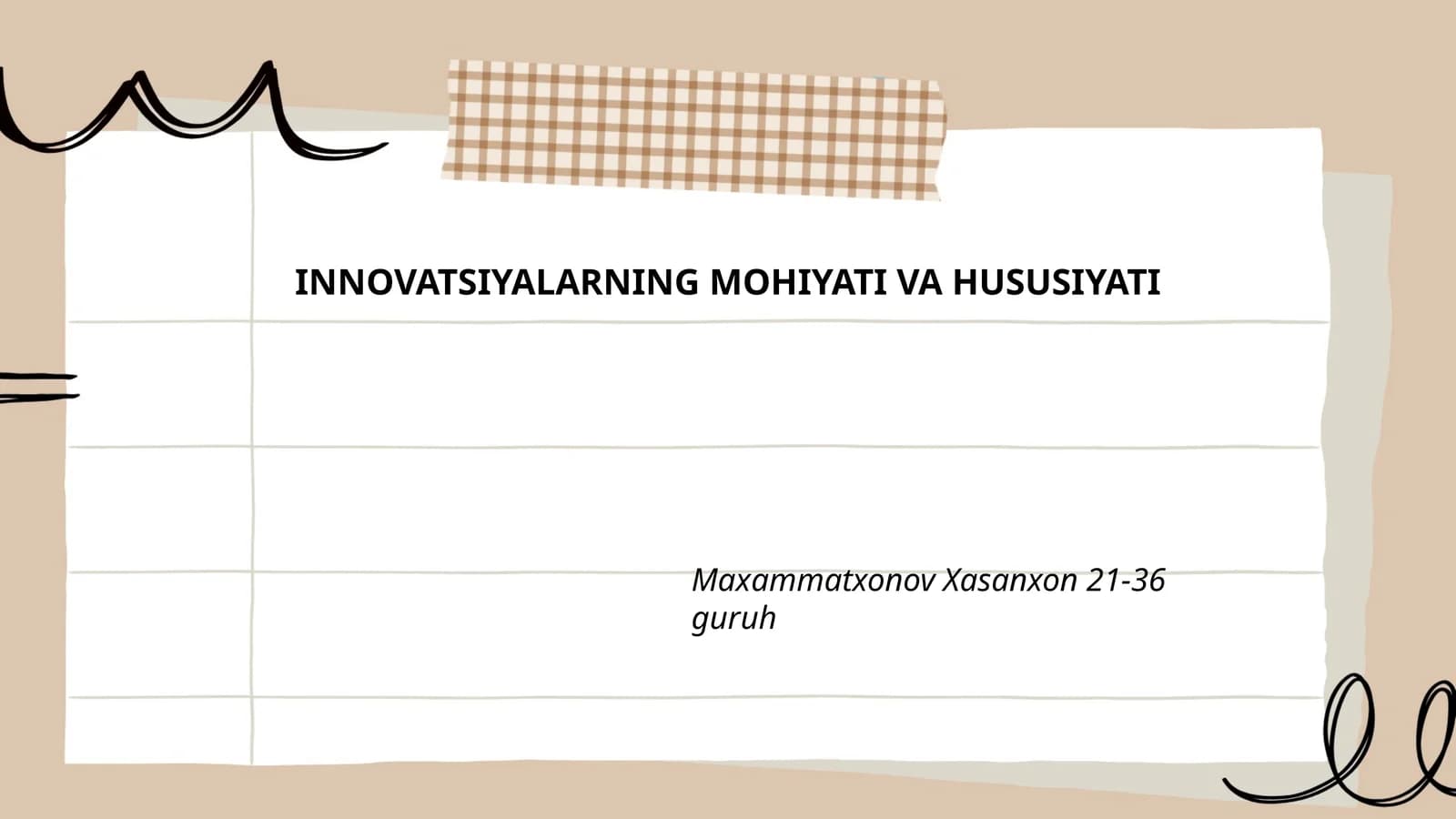 INNOVATSIYALARNING MOHIYATI VA HUSUSIYATI