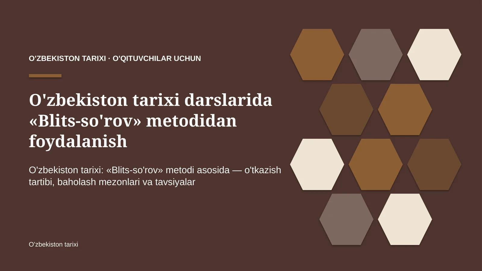 o'zbekiston tarixi darslarida blits so'rov metodidan foydalanish 8699