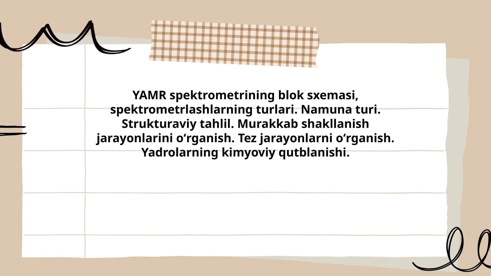 YAMR spektrometrining blok sxemasi