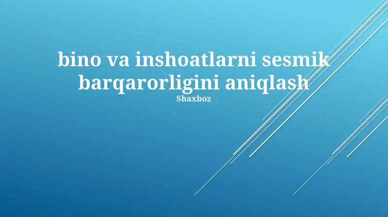 Seysmik Xavflar va Kodlar