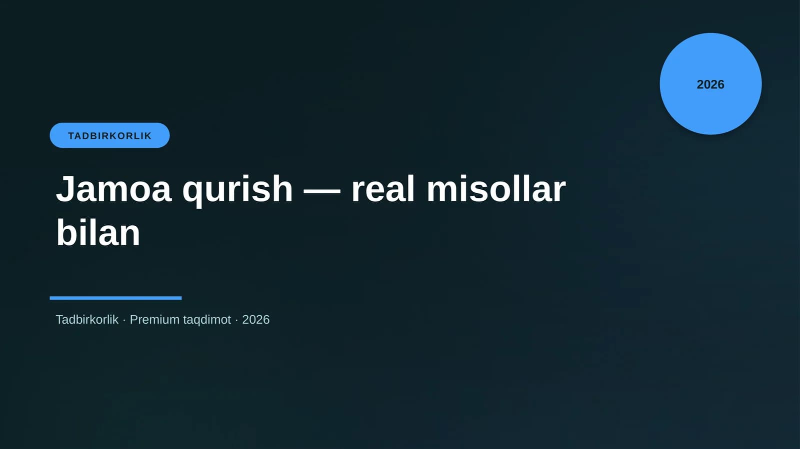 Jamoa qurish — real misollar bilan
