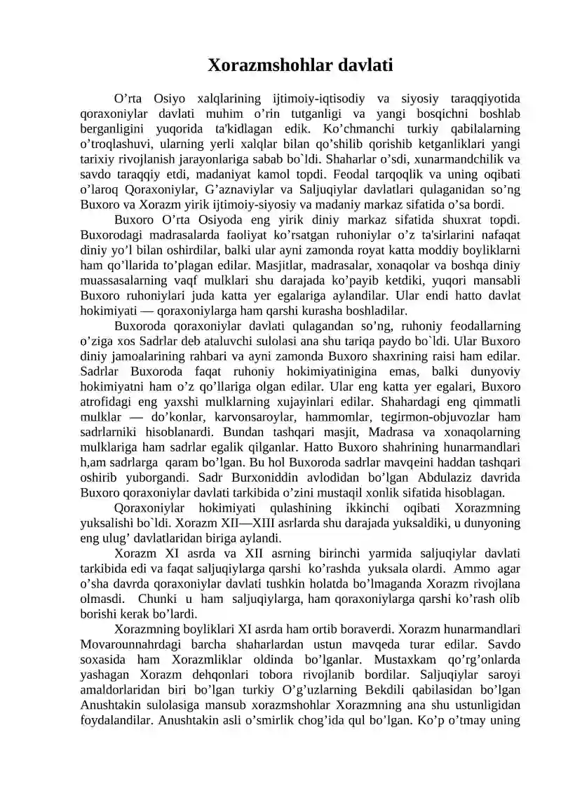 Xorazmshohlar davlati