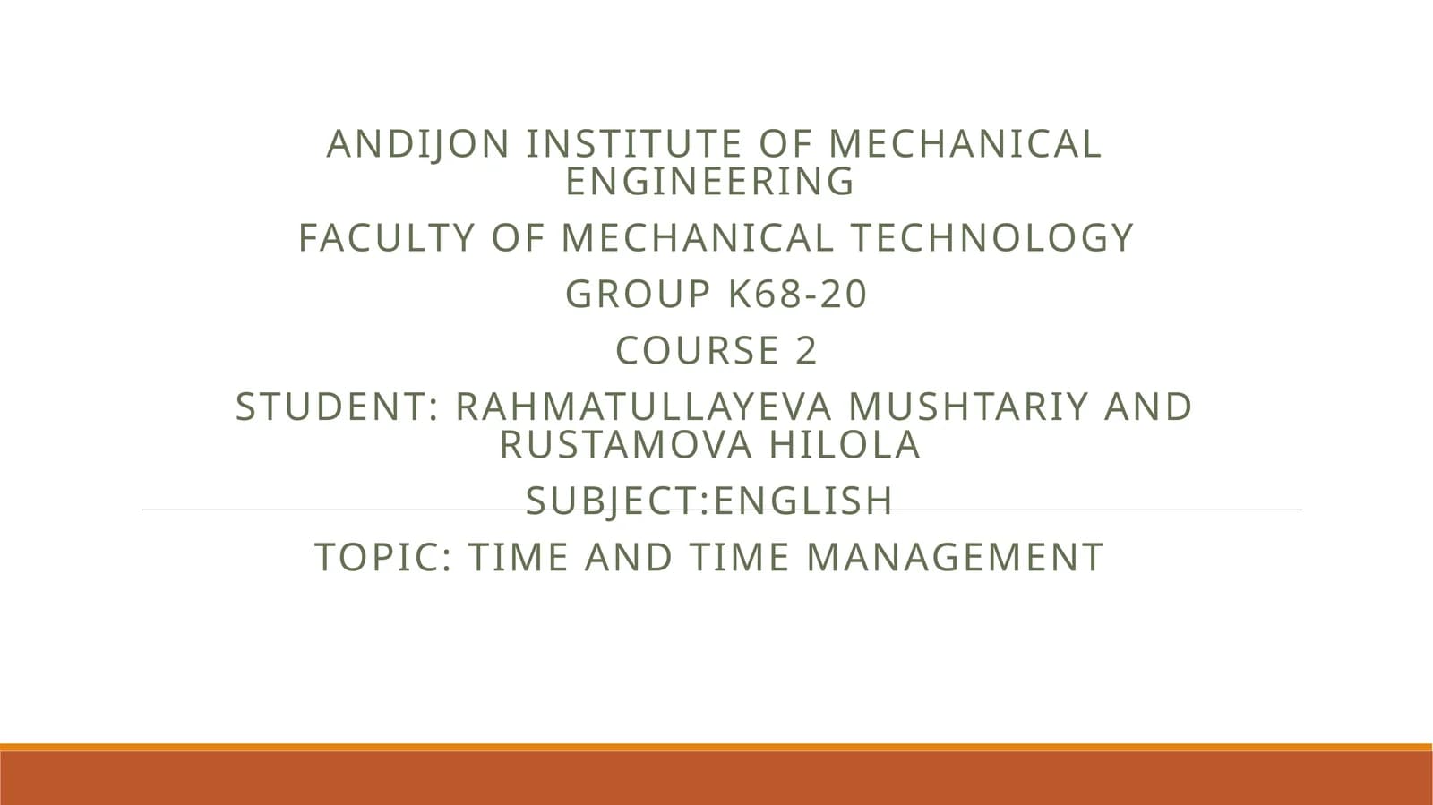 Andijon institute of mechanical engineering