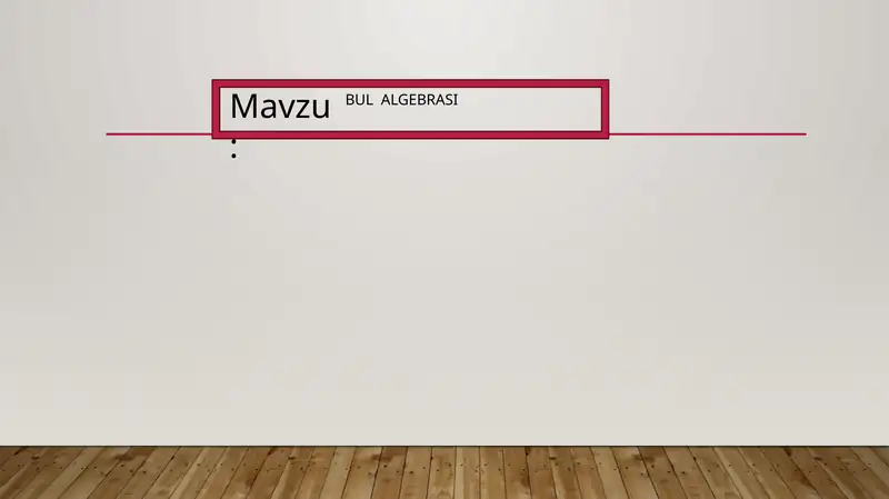 Bul algebrasi