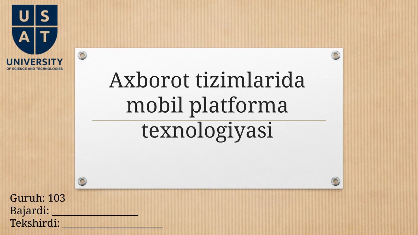 Axborottizimlaridamobilplatformatexnologiyasi