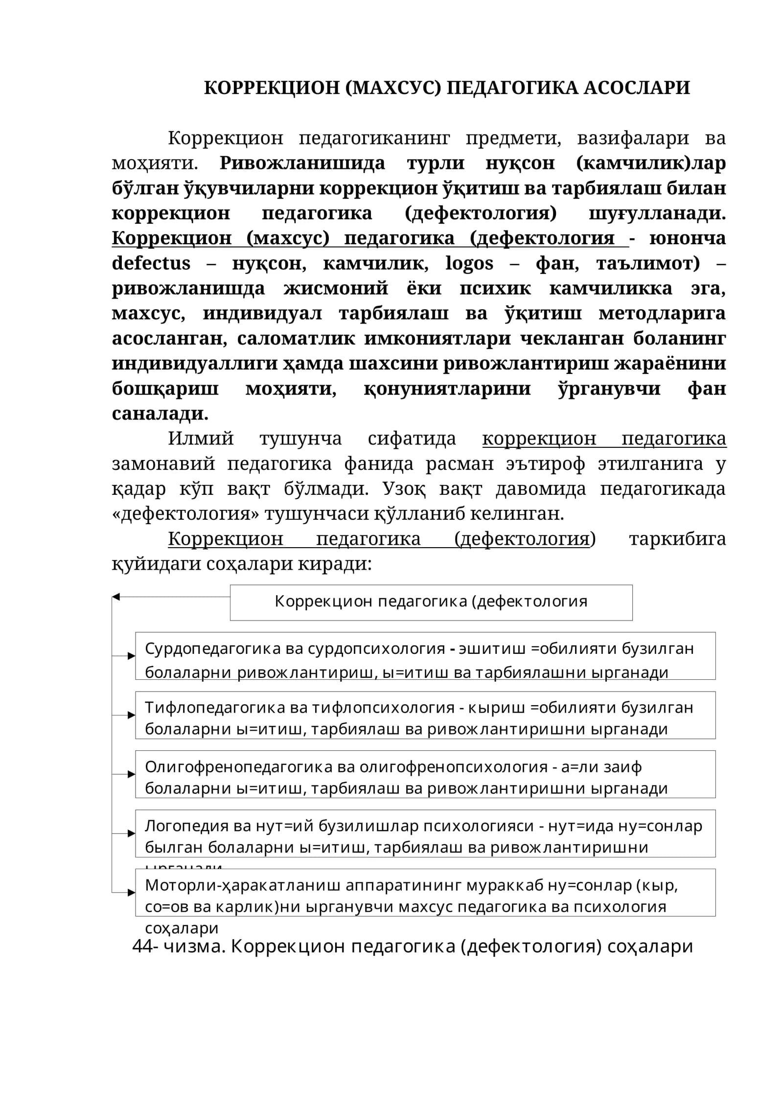 коррекцион (махсус) педагогика асослари