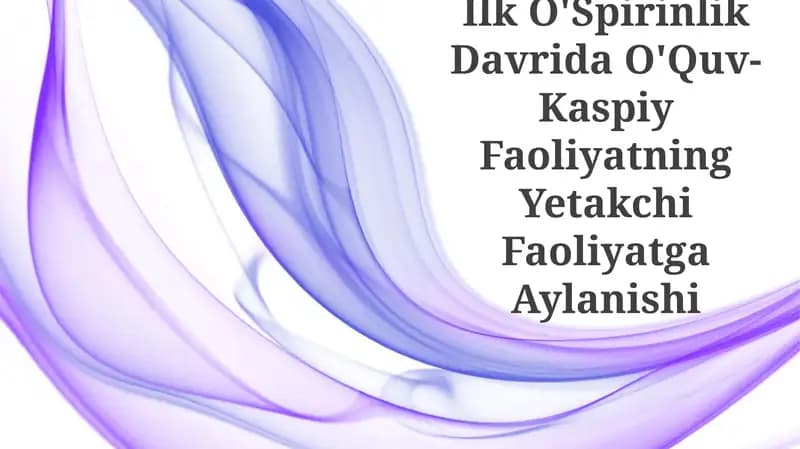 O'Spirinlik Davri Ta'limi