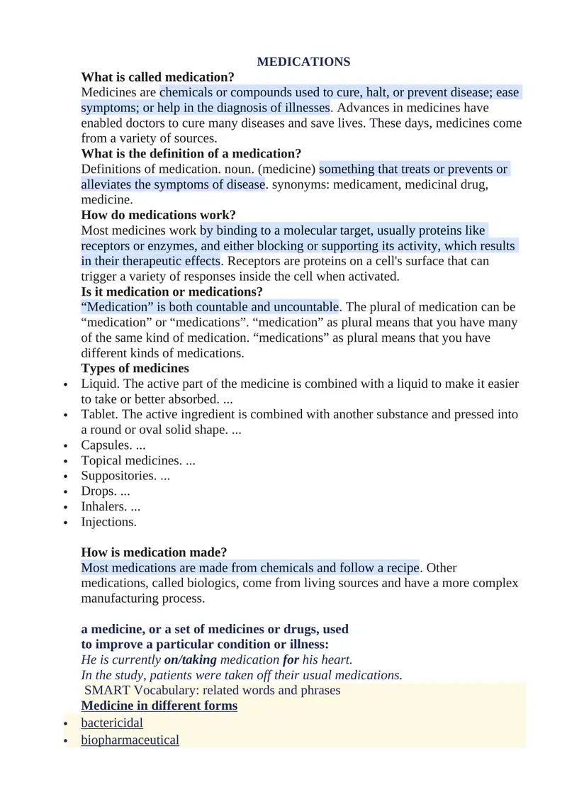MEDICATIONS