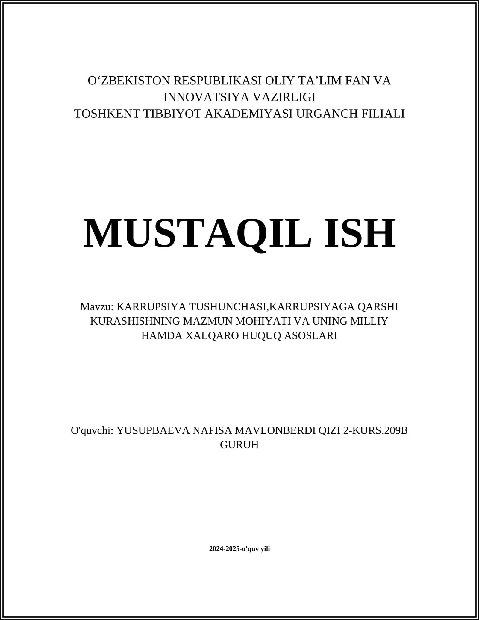 KARRUPSIYA TUSHUNCHASI