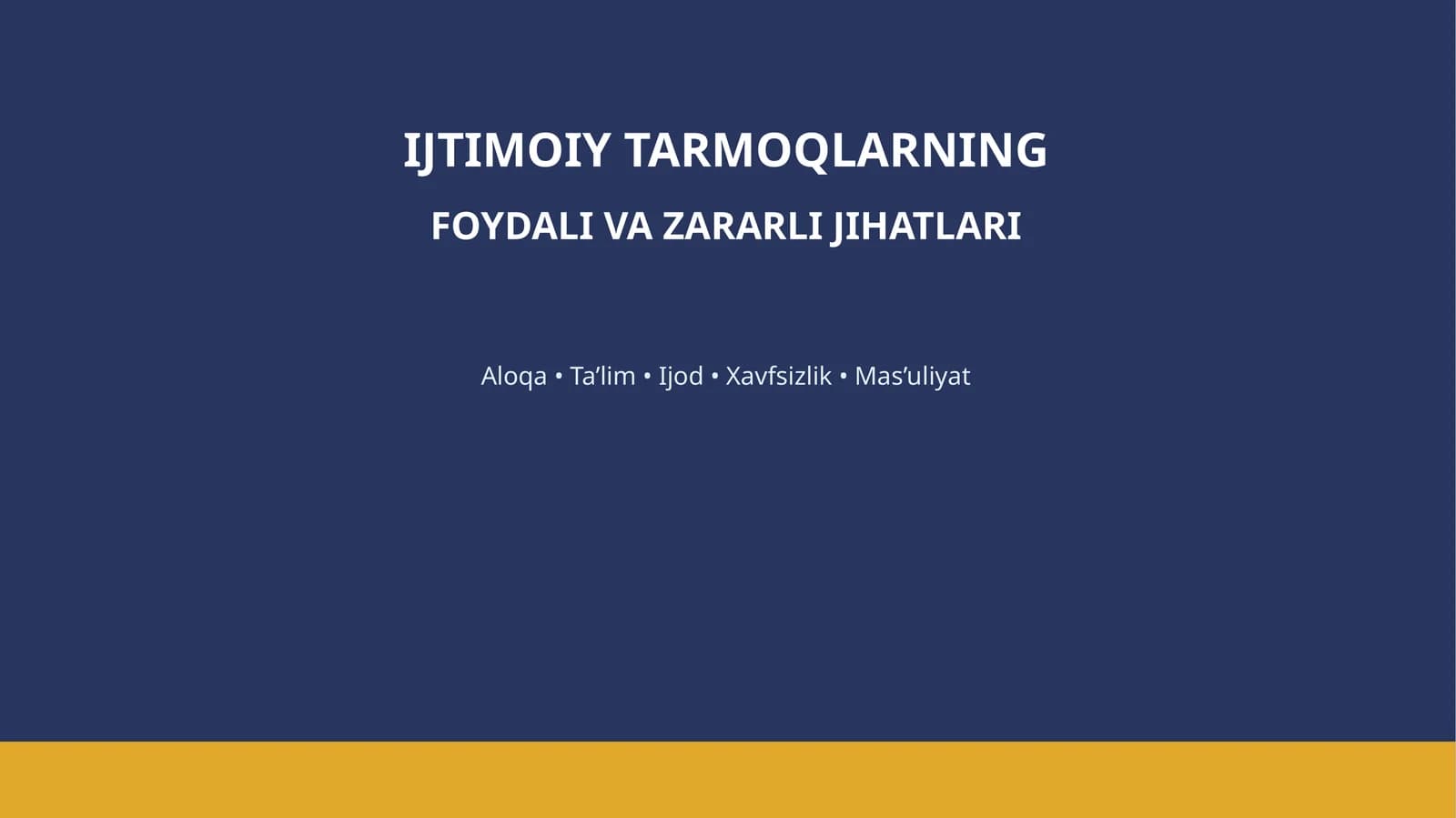 Ijtimoiy Tarmoqlarning Foydali va Zararli Jihatlari