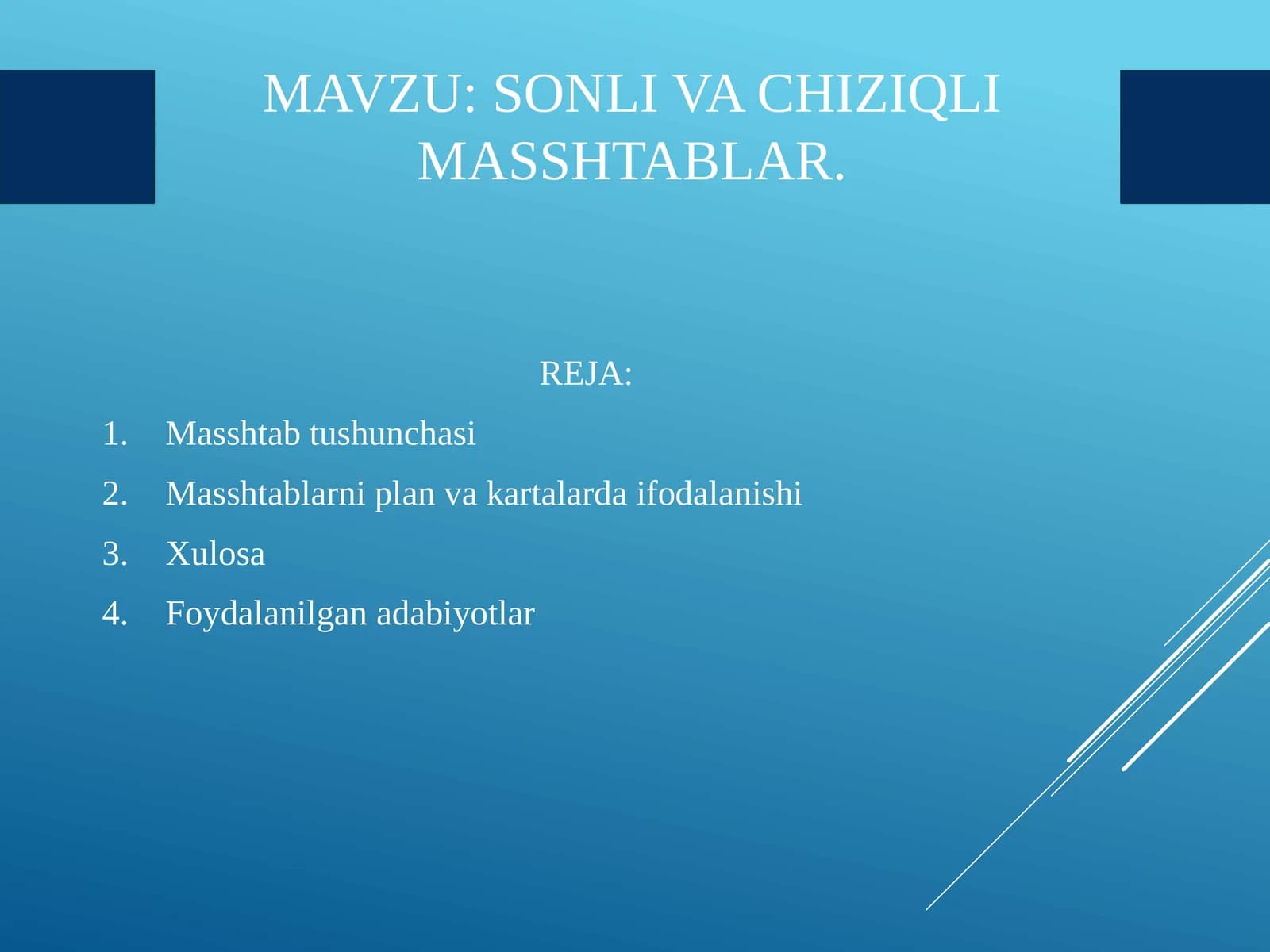 Sonli va chiziqli masshtablar.