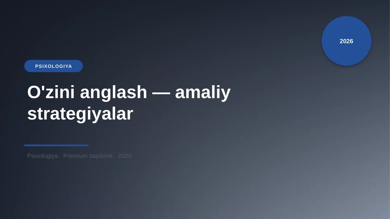 O'zini anglash — amaliy strategiyalar