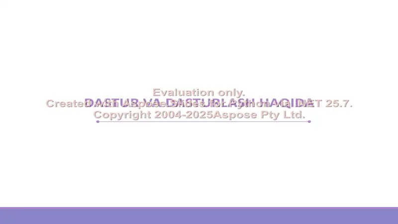 Dastur va Dasturlash Haqida