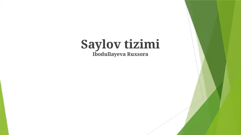 Saylov tizimi