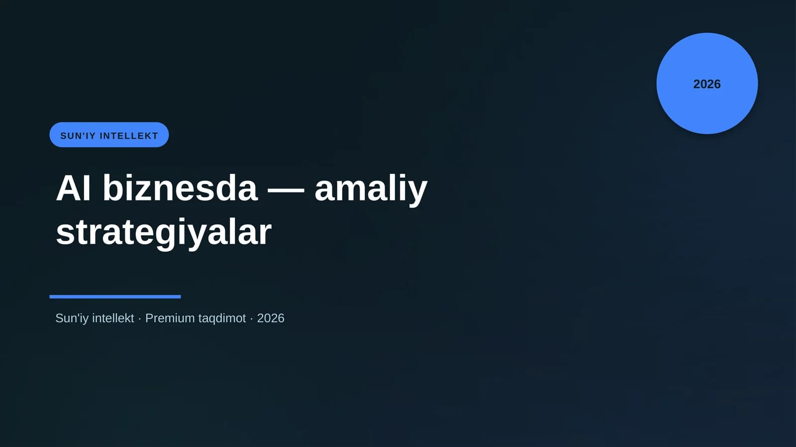 AI biznesda — amaliy strategiyalar