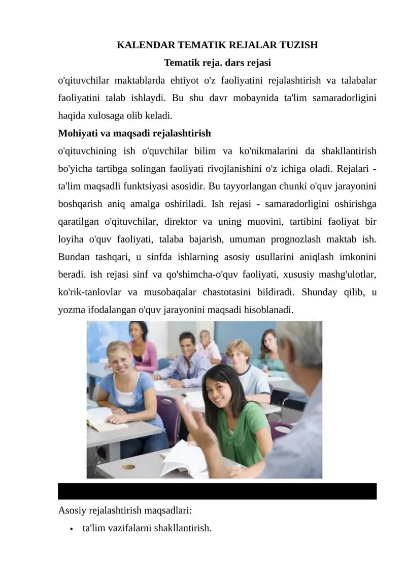 KALENDAR TEMATIK REJALAR TUZISH