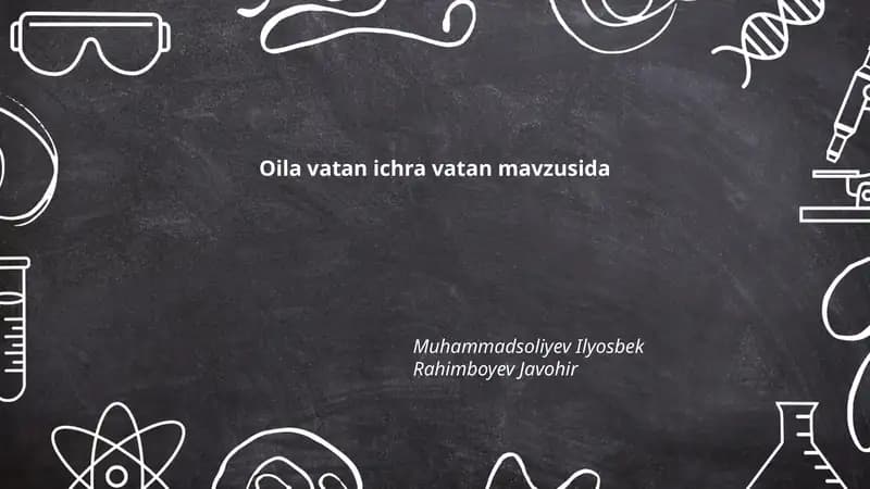 Oila vatan ichra vatan mavzusida