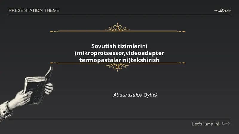Sovutish tizimlarini (mikroprotsessor,videoadapter termopastalarini)tekshirish Abdurasulov Oybek