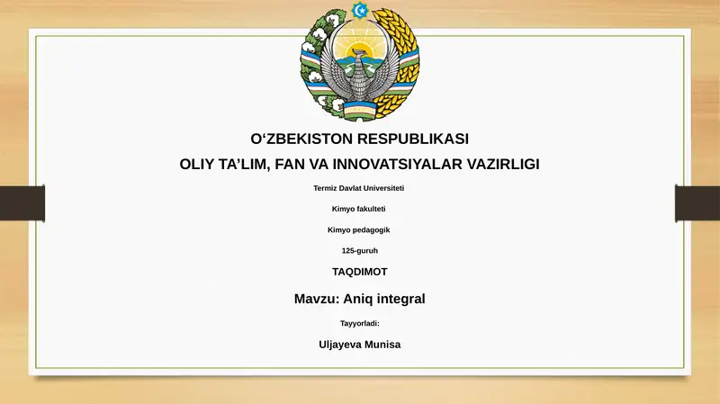 Aniq integral