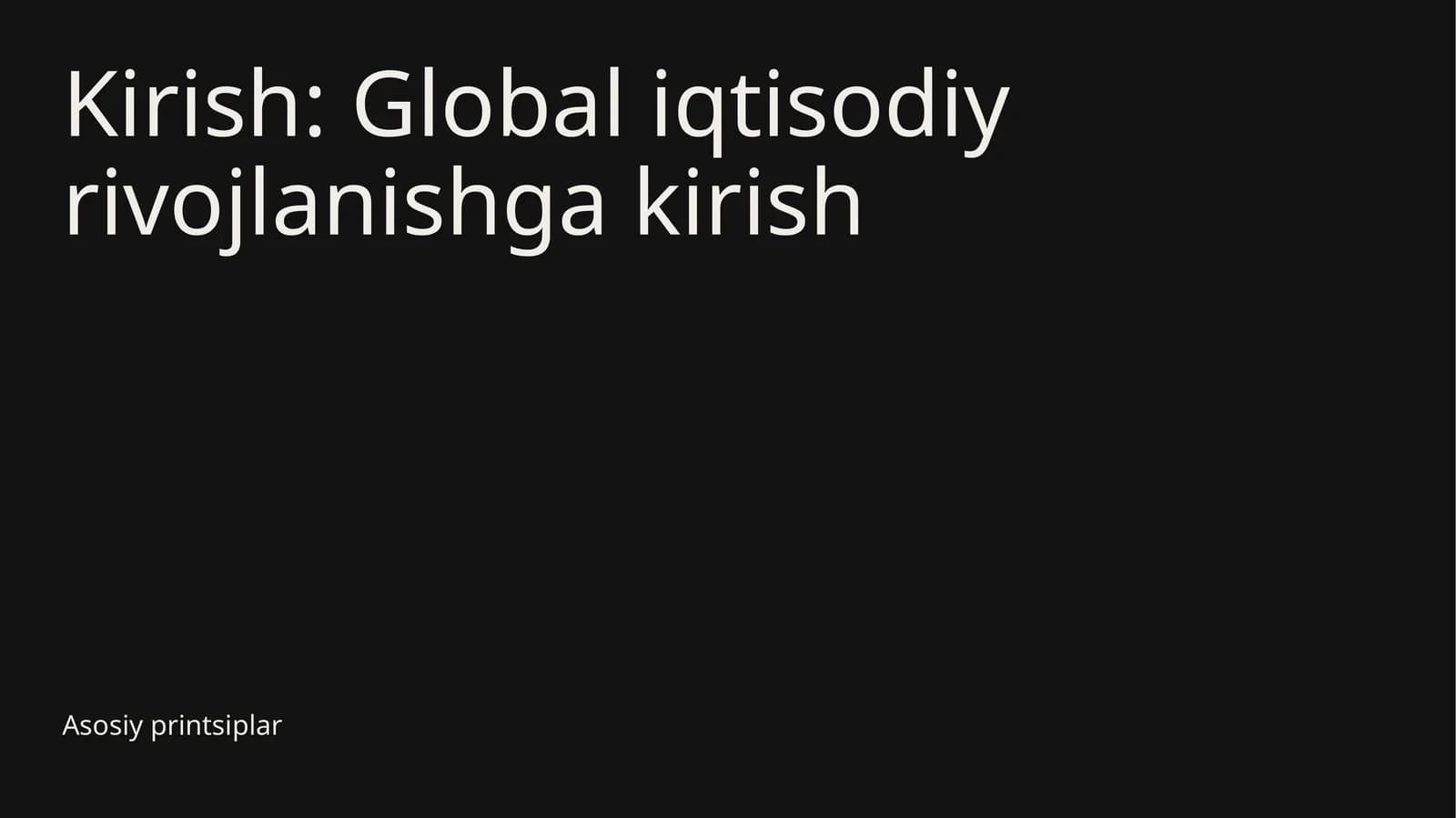 Global iqtisodi rivoyatlar