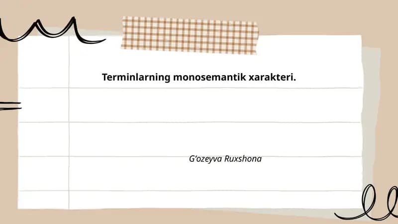 Terminlarning monosemantik xarakteri