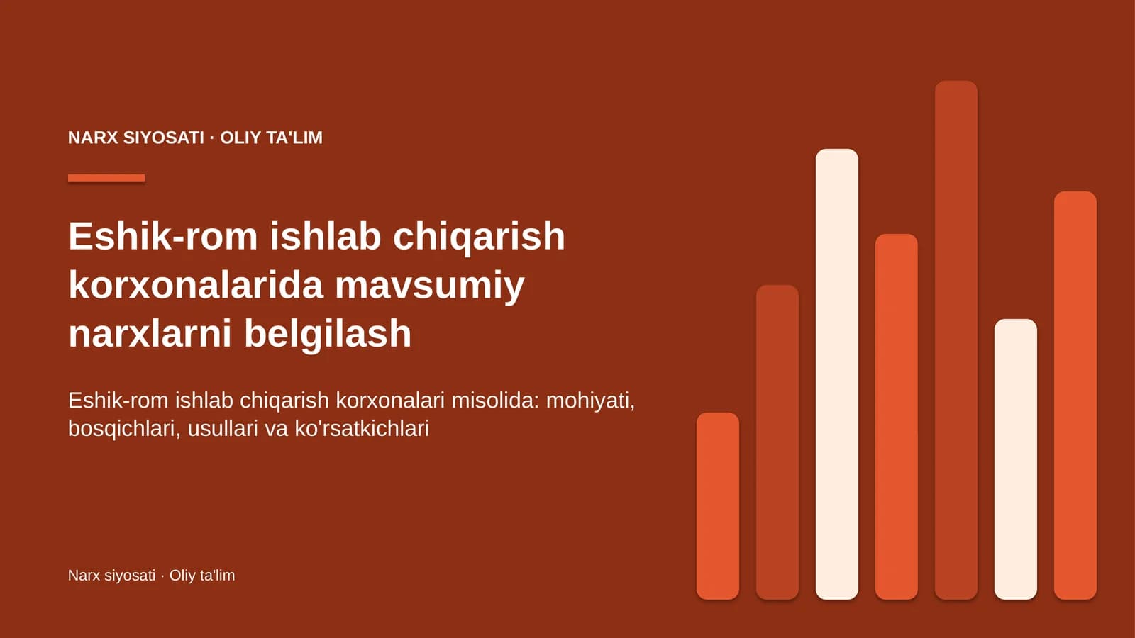 eshik rom ishlab chiqarish korxonalarida mavsumiy narxlarni belgilash 2146