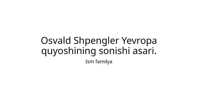 Yevropa quyoshining sonishi asari